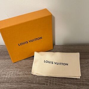 Louis Vuitton Vibrant Orange Box with Elegant Cream Pouch